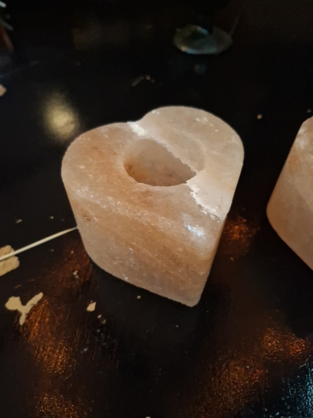 Heart-Shaped Himalayan Salt Tea Light Holder - Pink